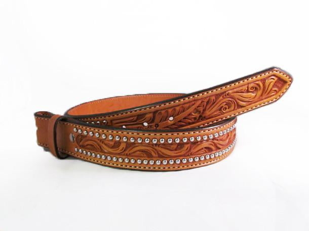 Studded Leather Western Belt