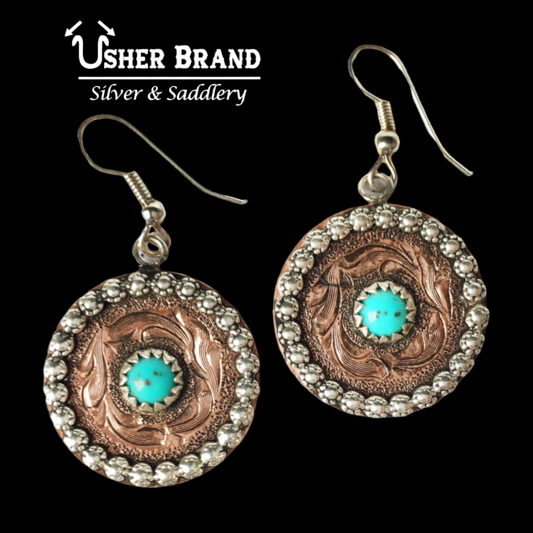 Round sales turquoise earrings